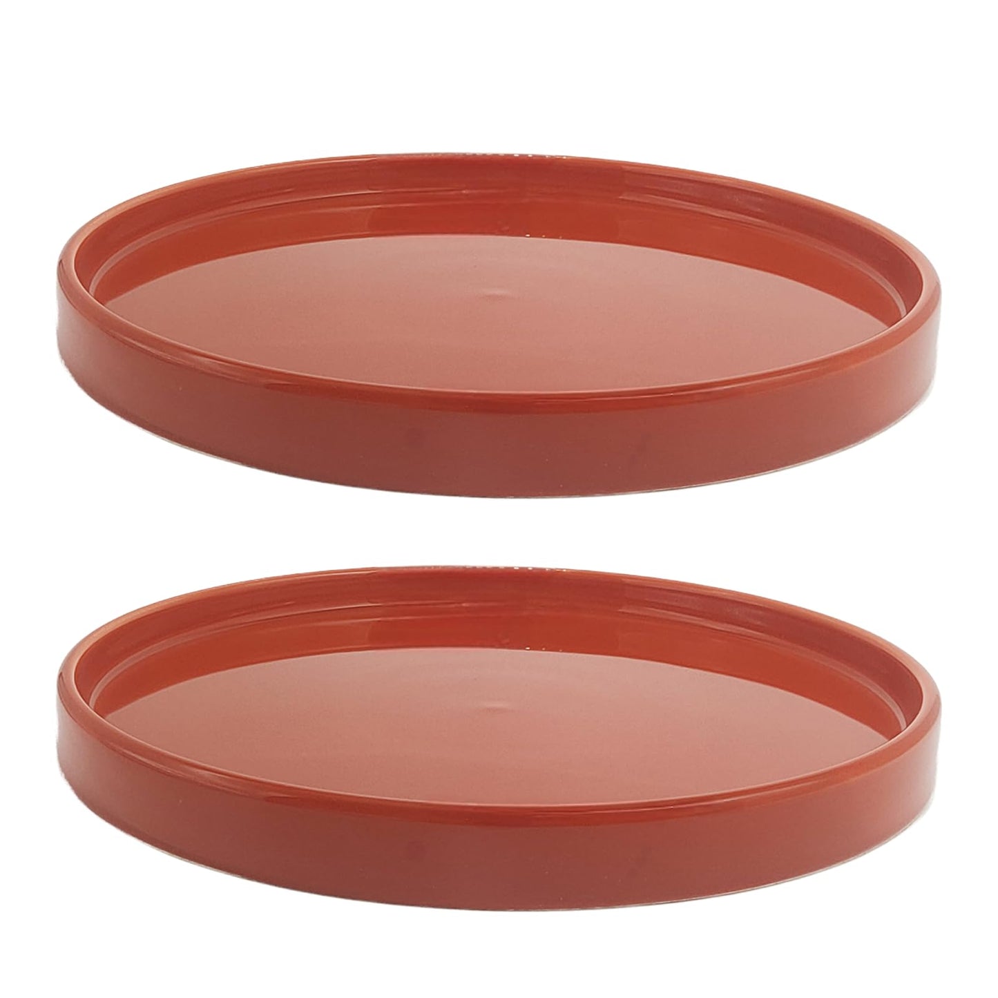2 Pack Ceramic Plant Saucer Pot Tray 6 Inch Terracotta, Planter Saucers 6 7 8 9 10 11 12 15 Inch, Durable Sturdy Flower Drainage drip Water Tray for Glazed Pots Base (6.4 Inch- Red Terracotta)