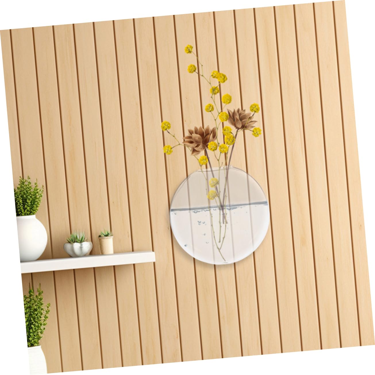 Healifty 2pcs Glass Wall Decor Wall Hanging Plant Vase Hydroponic Plant Terrarium Easy Care Container for Home