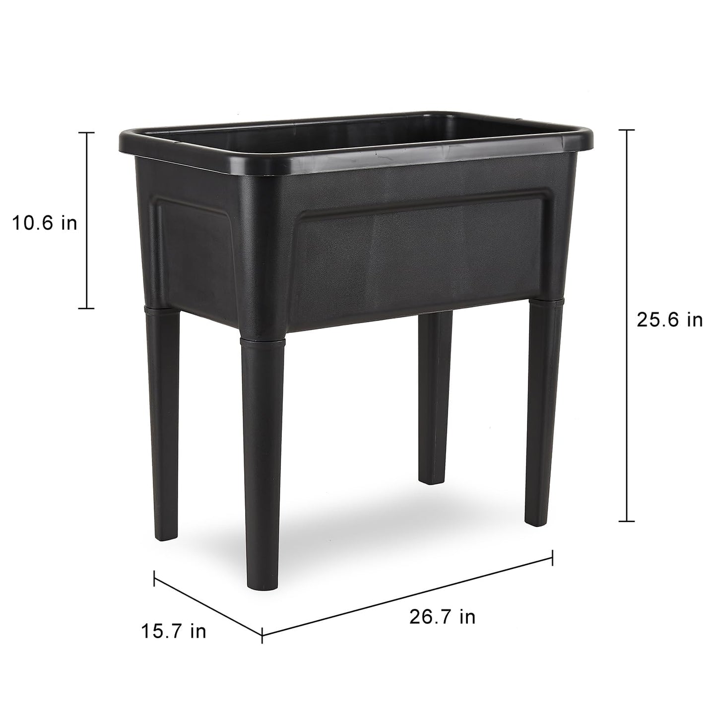 ZIWQPIHT 4 Pcs Plastic Raised Garden Beds with Legs，16 Gallon Outdoor Elevated Garden Planter Box，Perfect for Flowers, Vegetables, and Herbs