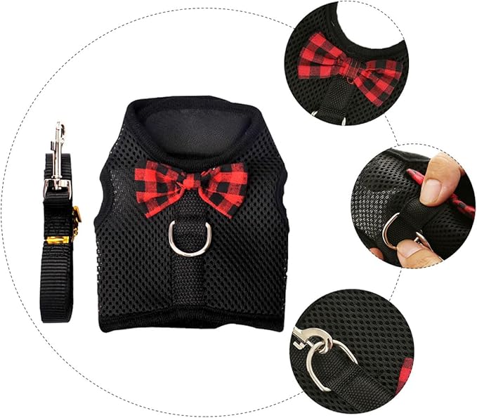 Beaupretty Pet Harness Vest for Small Animals Breathable Mesh Chest Strap Adjustable Size M (30-34Cm) Comfortable No-Pull Leash for Rabbits Guinea Pigs and Squirrels