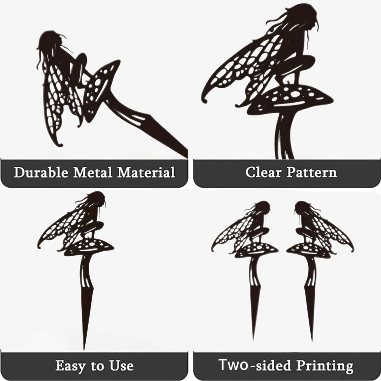 Decorative Garden Stakes, Fairy Garden Statues for Home and Garden (3)