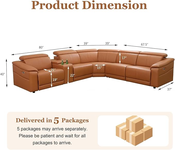 Power Recliner Sectional Sofa, Leather Recliner Sofa