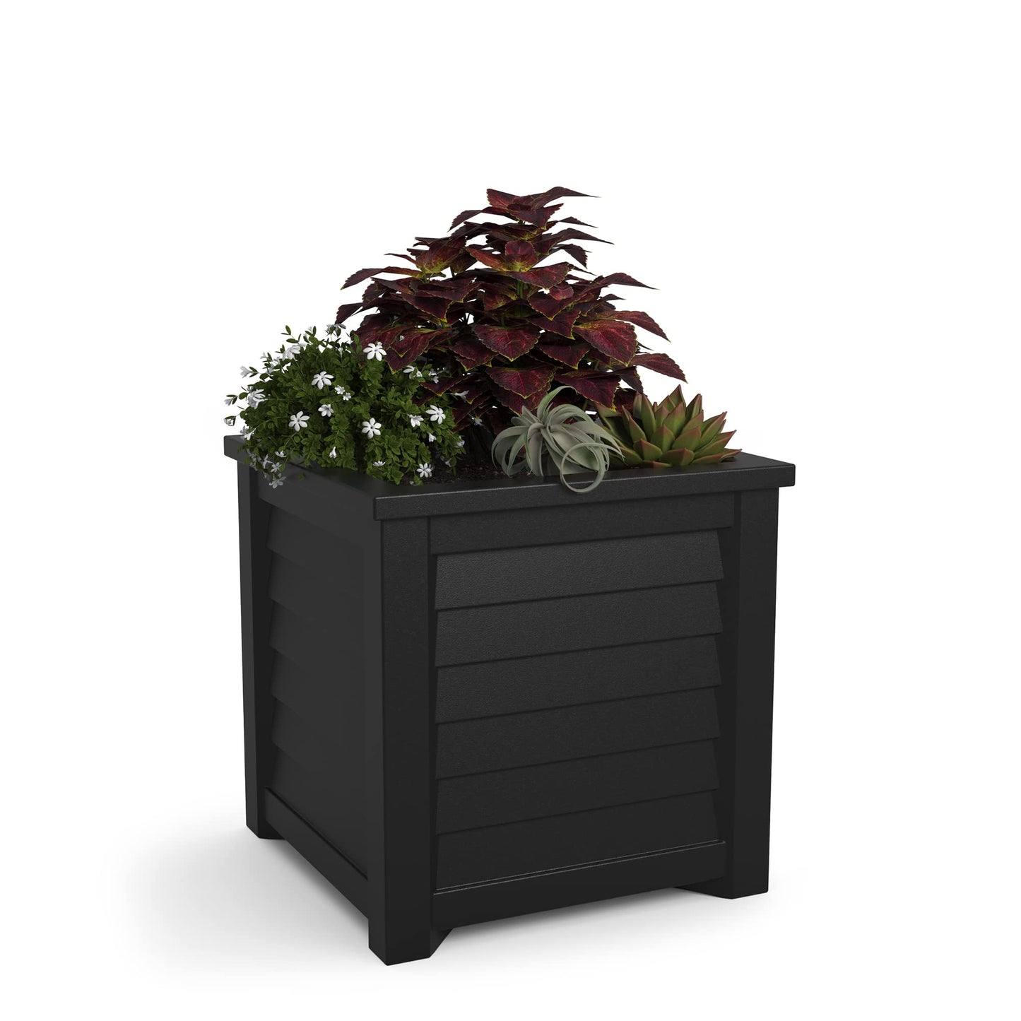 Mayne Lakeland 20-Inch Square Planter – Self-Watering, Weather-Resistant Planter for Flowers – Durable Outdoor Design for Patio, Porch, or Entryway