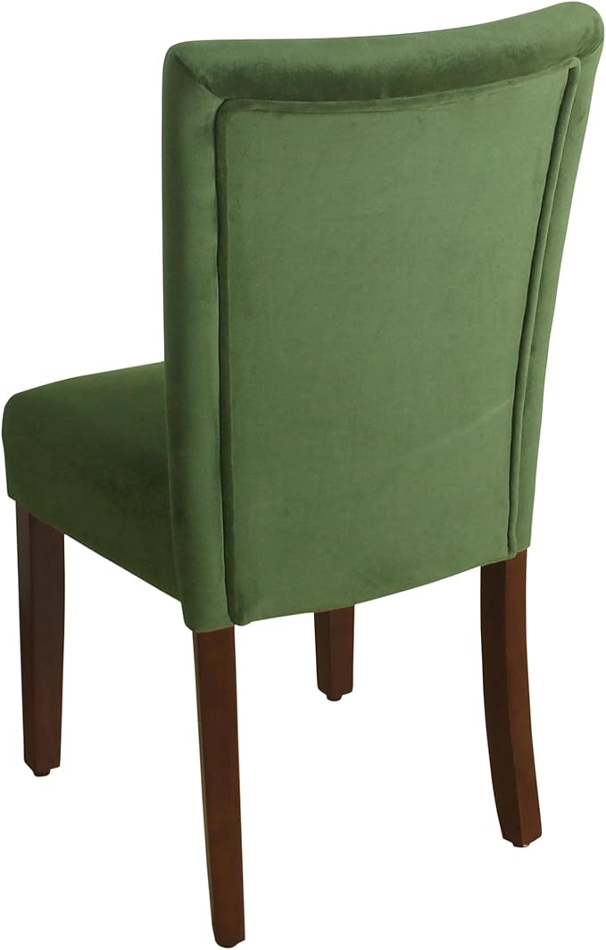 HomePop Parsons Classic Upholstered Accent Dining Chair, Dark Green Velvet