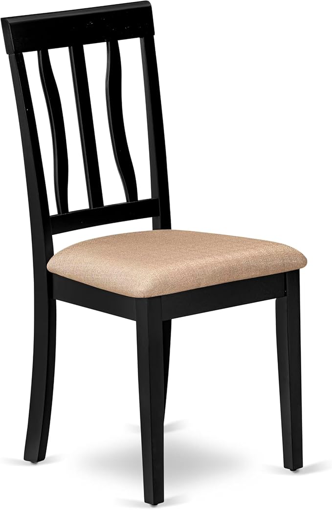 East West Furniture ANC-BLK-C Antique Dining Chairs
