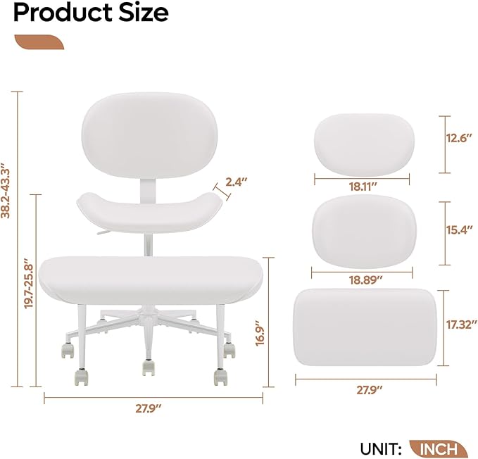 Pinmoco Upgraded Cross Legged Office Chair