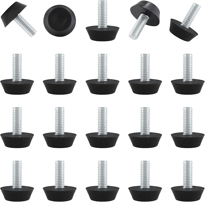 Zorfeter 30 Pcs Screw in Threaded Furniture Adjustable Levelers, M6 Leveling