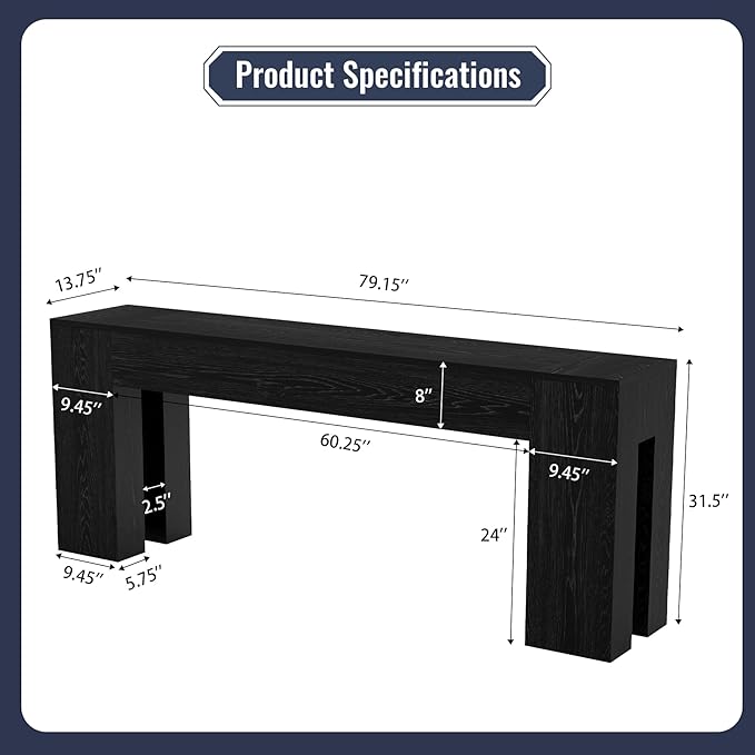 Epecoya Extra Long Sofa Console Table