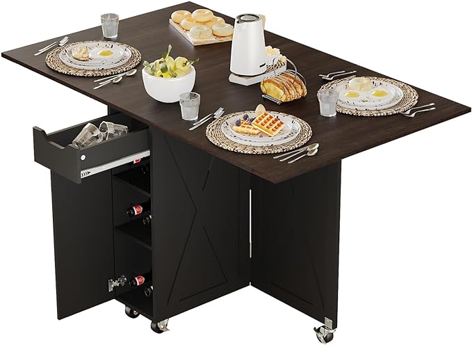 3imothrix Folding Dining Table, Small Dining Table, Space Saving Dining Table