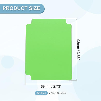 PATIKIL Trading Card Dividers, 50 Pcs Index Card Football Card Sorter Storage Boxes Organizer Tray Accessories for Sports Game Baseball Card, Grass Green