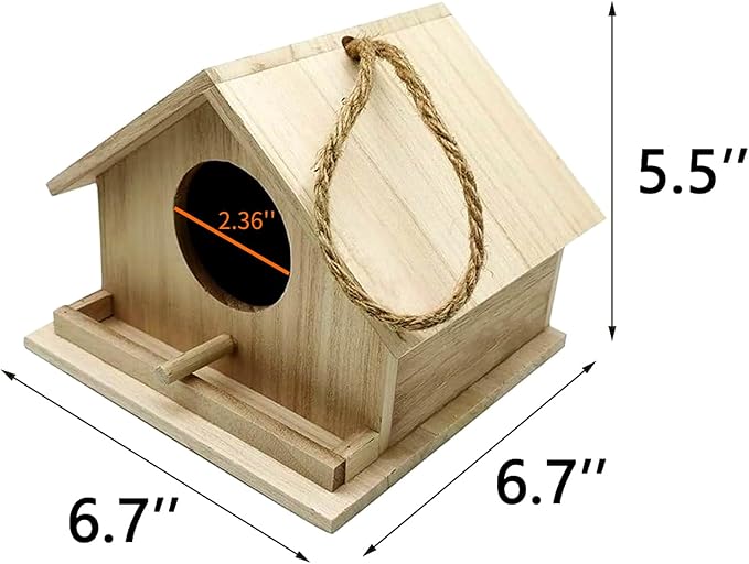 Bird Houses for Outside Bluebird Houses for Outdoors Hanging Wooden Birdhouse Hand-Painted Bird Nest Garden Patio Decor for Wren Swallow Sparrow Throstle Finch