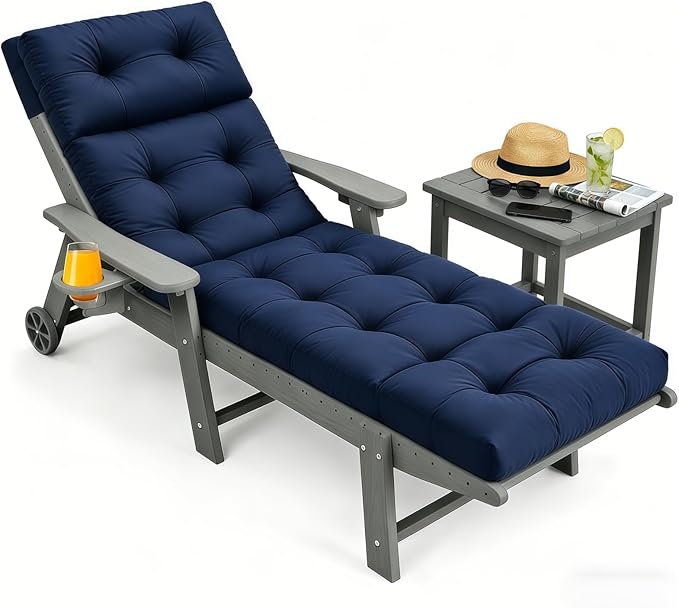 Chaise Lounge Cushion Outdoor, Waterproof Thick Patio Lounge Chair Cushion