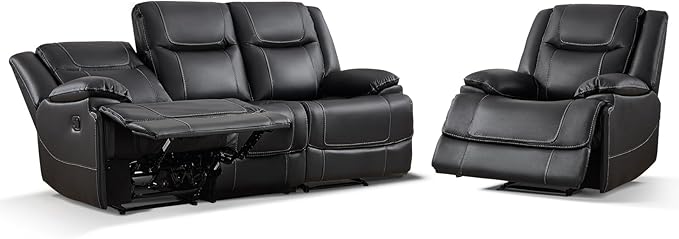 ANJ Premium Genuine Manual Reclining Sofa Set