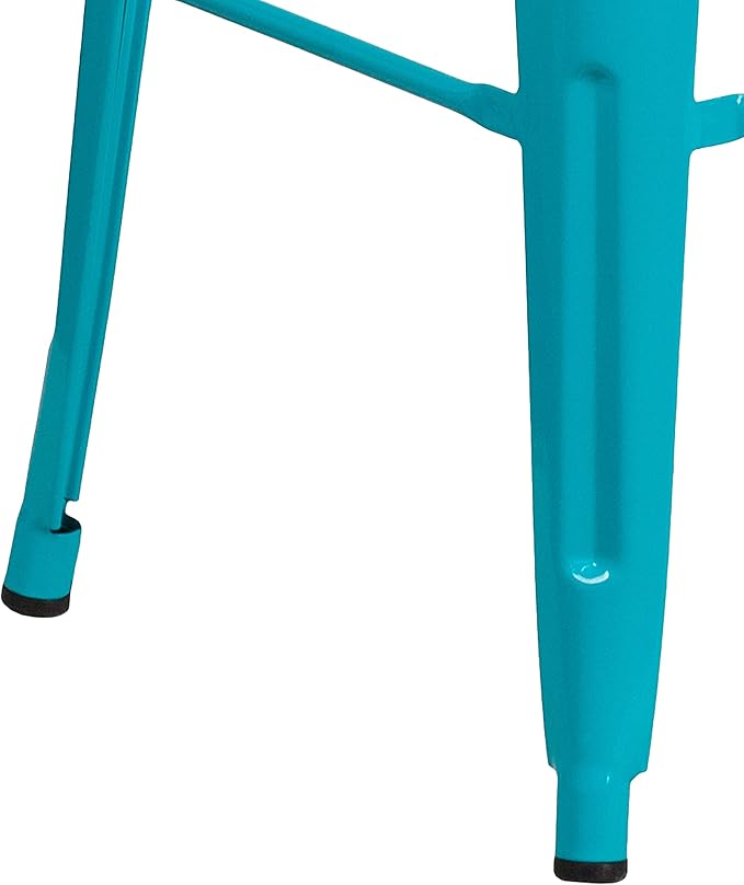 Flash Furniture Kai Commercial Grade 4 Pack 30" High Backless Crystal Teal-Blue