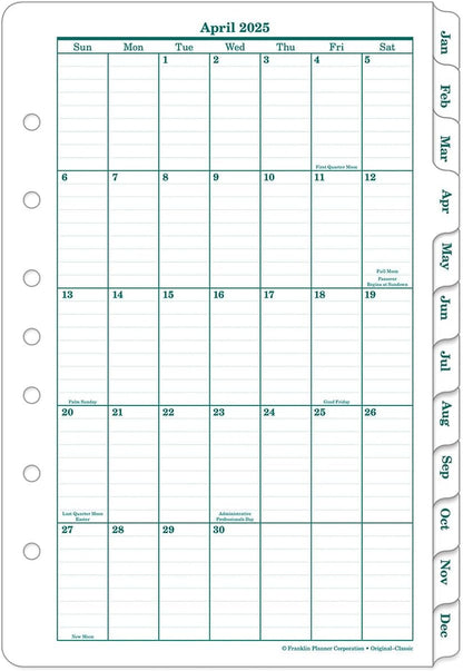 FranklinCovey - Original Weekly Ring-Bound Planner (Classic, Apr 2025 - Mar 2026)