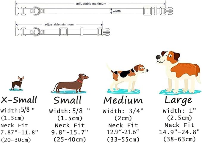 Mihqy Dog Collar with Bohemia Floral Tribal Geometric Patterns - Soft Ethnic Style Collar Adjustable for Small Medium Large Dogs(Strawberry,S)