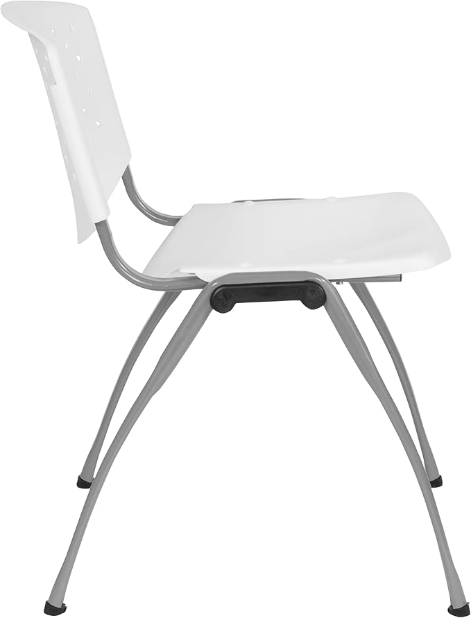Flash Furniture HERCULES Series 880 lb. Capacity White Plastic Stack Chair