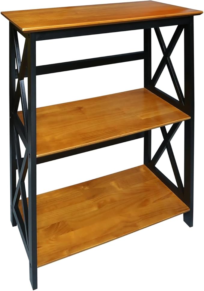 Casual Home Shelf Bookcase Antique Walnut/Black