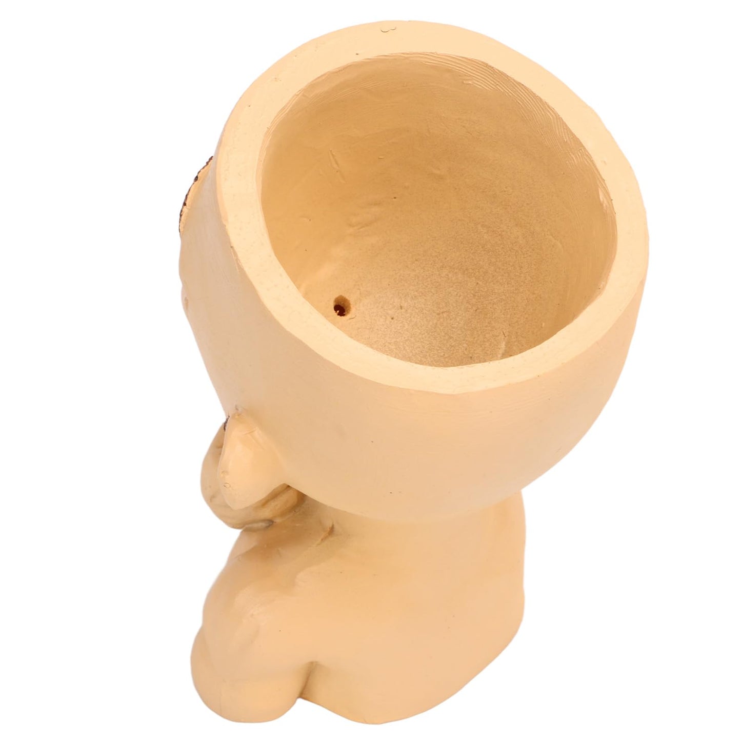 RUYANZER Face Planter Pot, Head Planter for Succulents and Small Plants, Cute Human Face Flower Pot with Drainage Hole, Resin Decorative Planter for Home Office Desk
