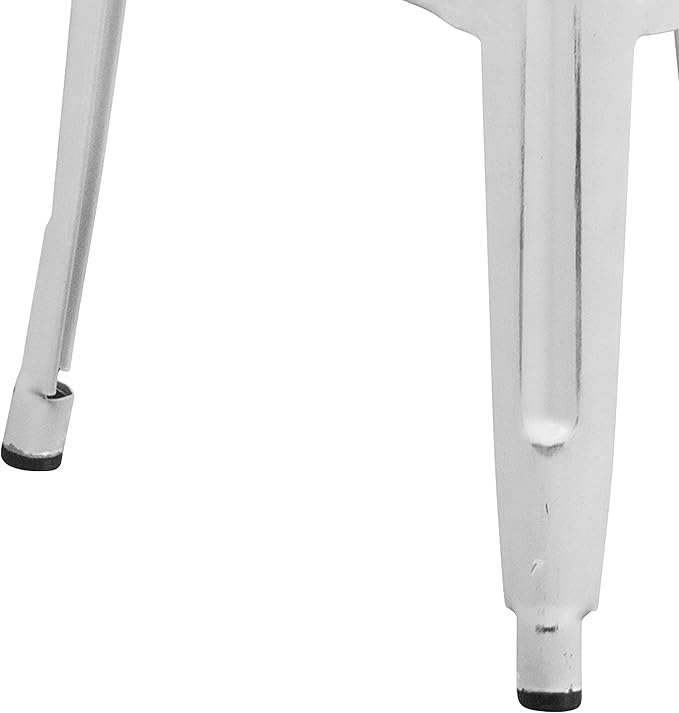 Flash Furniture Kai Commercial Grade 4 Pack 30" High Backless Distressed White