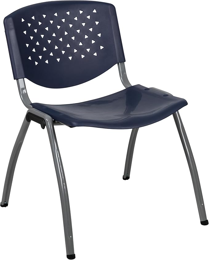 Flash Furniture HERCULES Series 880 lb. Capacity Navy Plastic Stack Chair