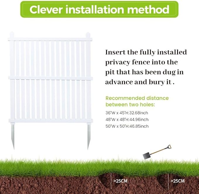Classic White Vinyl PVC Air Conditioner & Trash Can Fence, 2 Panels, 50" W x 50" H, Easy to Install, All-Weather Durable, HOA Compliant, Privacy & Security