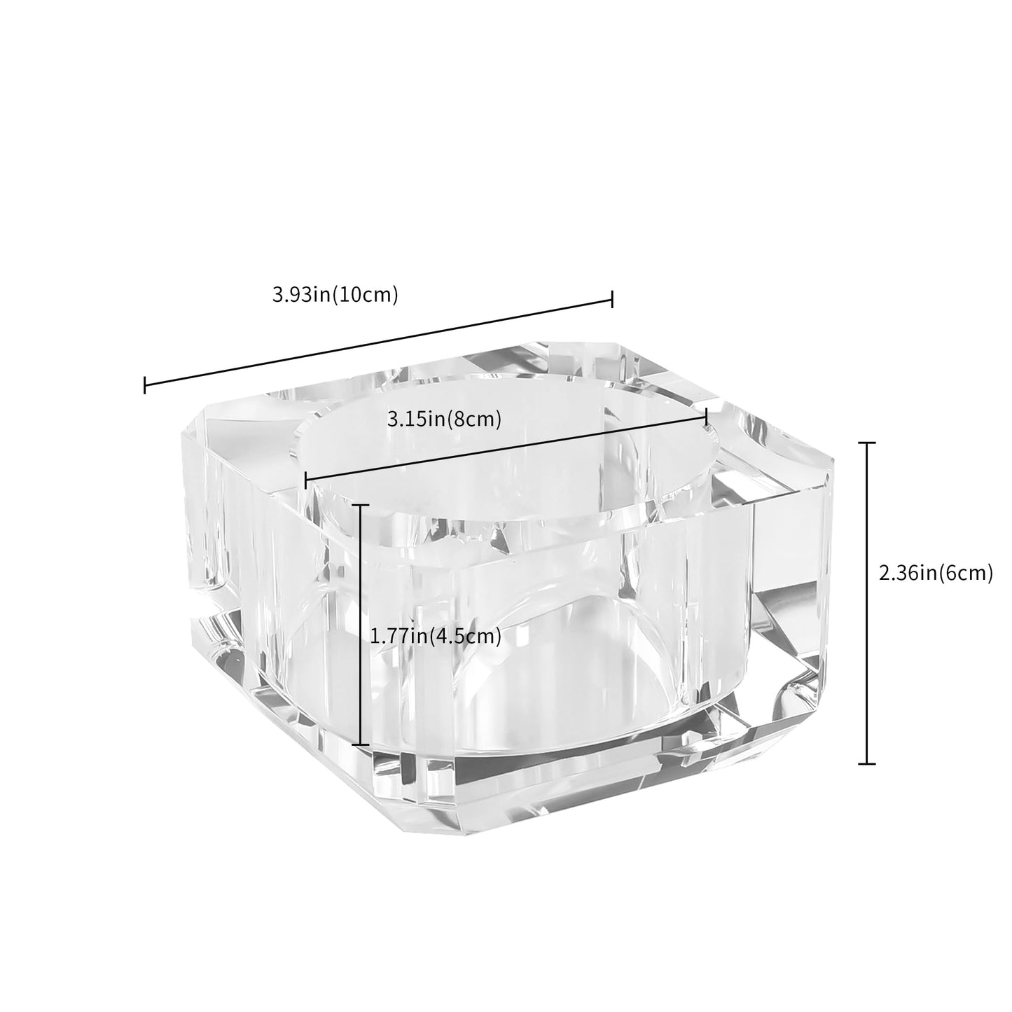 kitCom Crystal Candy Dish with Lid Hand-Cut Home Decorative Jewelry Box Candy Jar W 4" x H 3.5", Comes With Gift Box