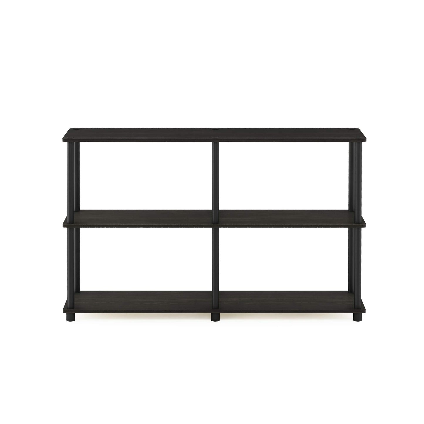 Furinno TURN-N-TUBE Storage Shelves, 3-Tier 47.4 Wide Book Shelf, Corner Shelf, Toolless Open Shelves, for Organization and Storage, Living Room, Garage, Home Office, Espresso