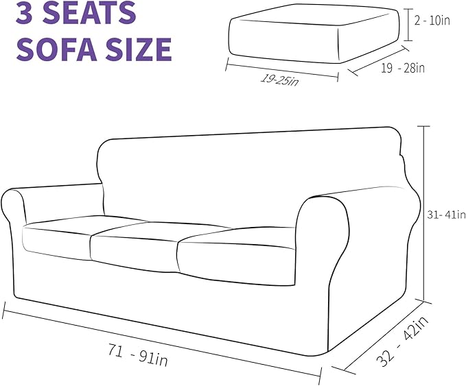 ZNSAYOTX 4 Piece Sofa Covers for Living Room Anti Slip Stretch Couch Covers for
