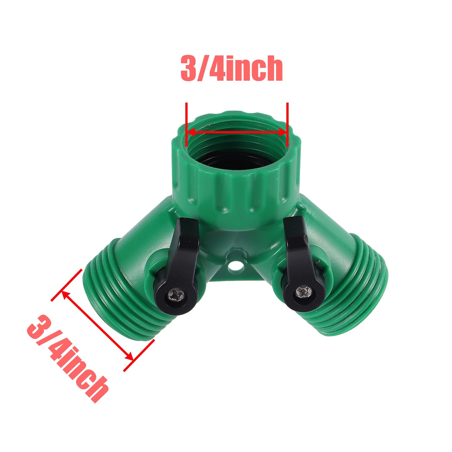FULAIERGD 2 Way Y Water Splitter Connector for 3/4" Inch Garden Hose Spigot Faucet，with US Standard 3/4" Female GHT to 1/2' Hose Adapter for Drip Irrigation Tubing (.52" ID,.58" –.62" OD)