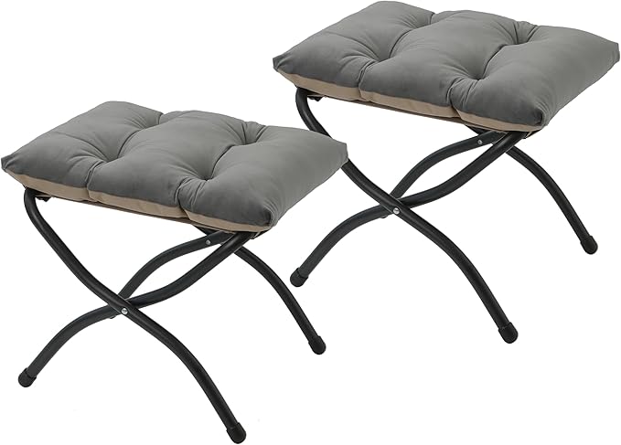 15" Folding Ottoman, Foldable Footrest Stool, Small Foot Stool