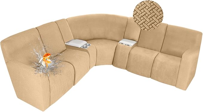ALIECOM 100% Waterproof Recliner Sectional Couch Covers L Shape Stretch Corner