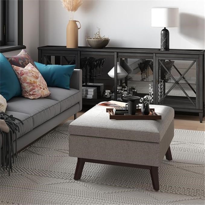 SIMPLIHOME Owen Coffee Table Storage Ottoman