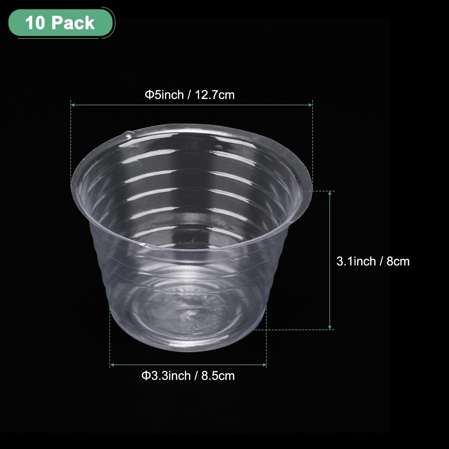 M METERXITY 10-Pack Plastic Plant Saucer, 5 Inch Clear Thin Plant Saucer Drip Tray for Indoor/Outdoor, Planter Liners Nursery Pots