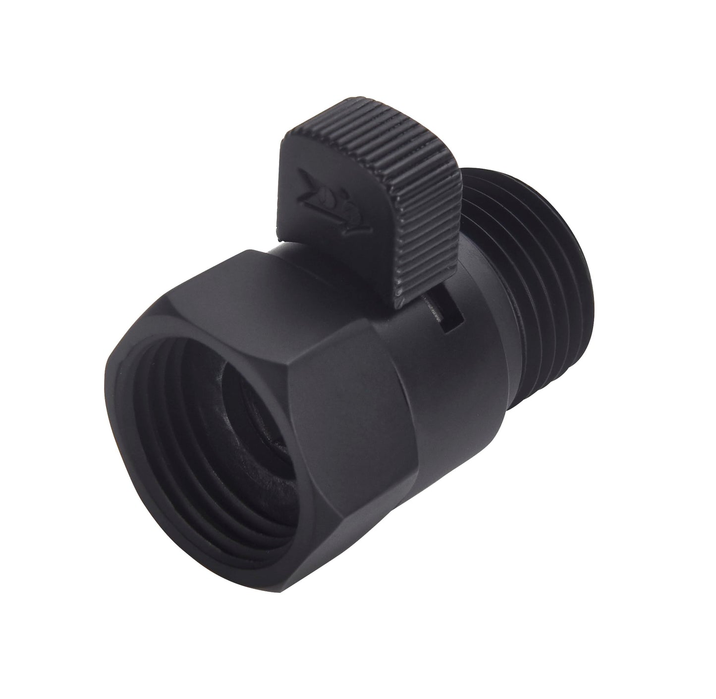 Matte Black Water Flow Control Valve, 1/2" Shower Head Flow Control Brass Shut Off Valve for Handheld, Water Pressure Regulator Replacement for Shower System