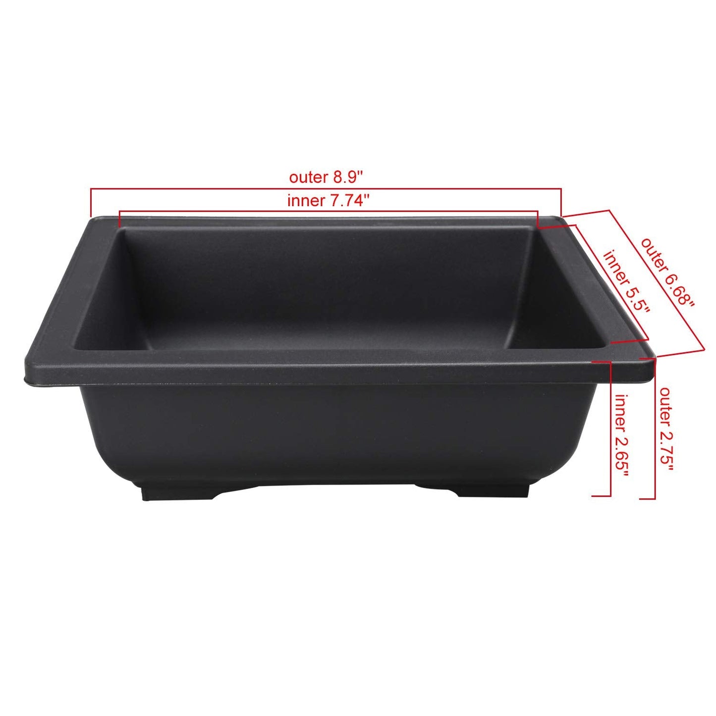 HYDDNice 8Pcs 8.9" Large Plastic Bonsai Training Pots Flower Plant Retro Style Square Nursery Pots