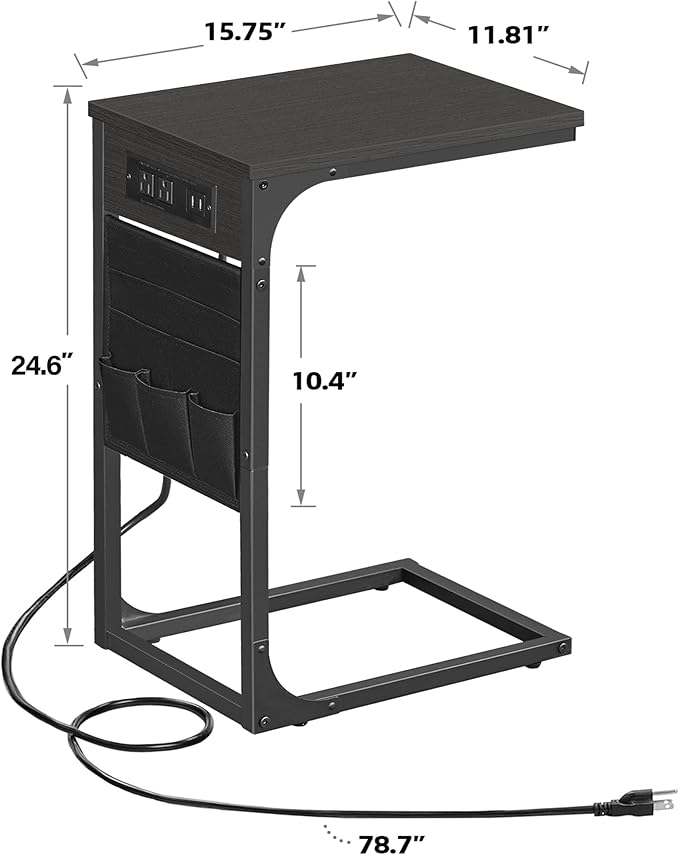 TUTOTAK C Shaped End Table