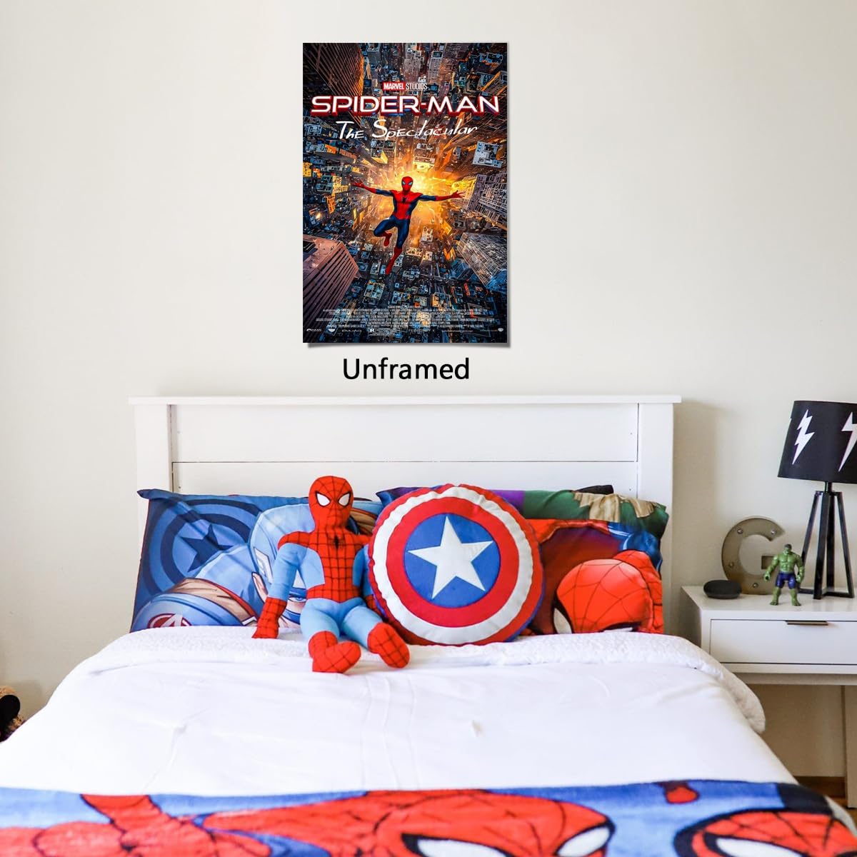 COMOR MOVIE Spiderman Poster For Fans Kids Birthday Party Decorations Gitfs-Spider-Man Wall Art-Spiderman Wall Decor-Canvas Prints Picture For Teen Boy Girls Bedroom Decor