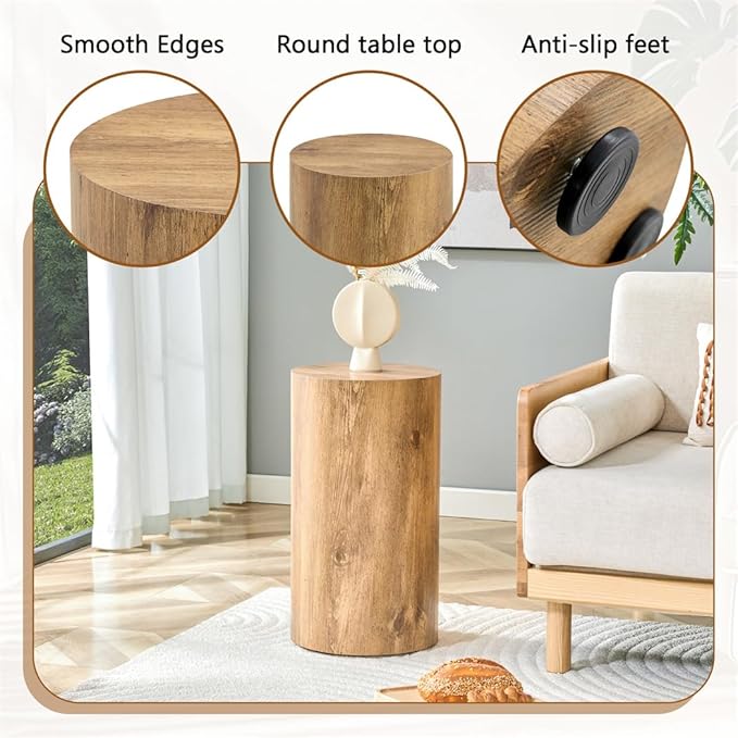 Round Side Table, End Table Living Room Table, Sofa Couch Bedside Table