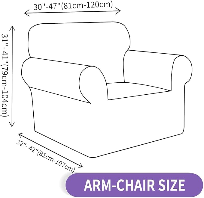 ZNSAYOTX Chair Cover with Arms, New Striped Sofa Chair Covers