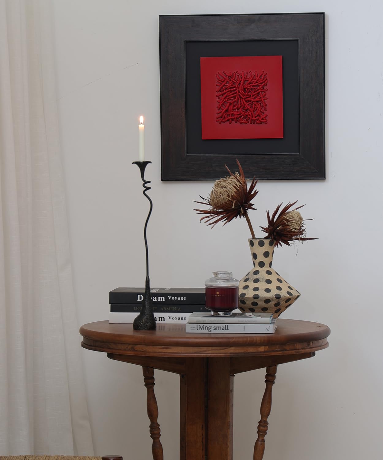 2Pcs Tall Iron Taper Candle Holder Tabletop Black Candlestick for Home Decor Candle Stand with Candle