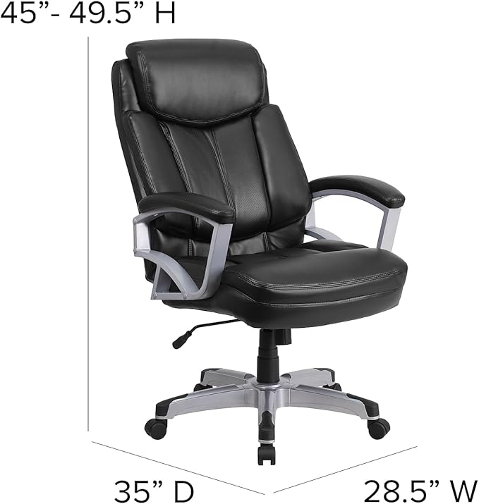 Flash Furniture HERCULES Series Big & Tall 500 lb. Rated Black LeatherSoft
