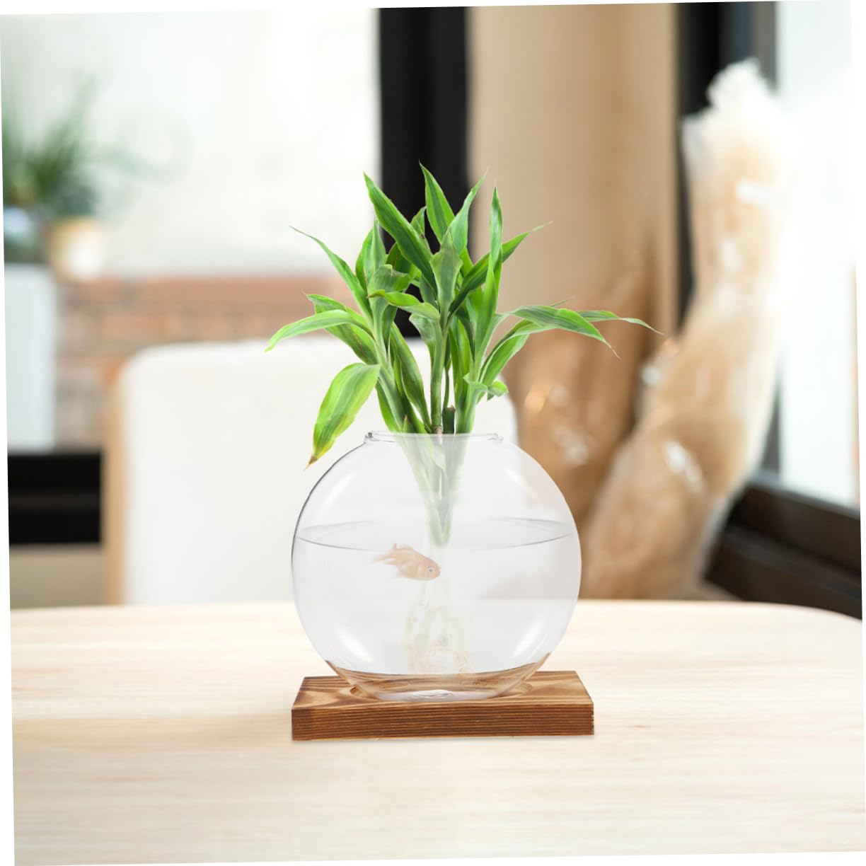 Cabilock 2pcs Plant Propagation Station: Hydroponic Glass Vase with Wooden Base Transparent Plant Terrarium - Hydroponic Vase for Home Office School Balcony