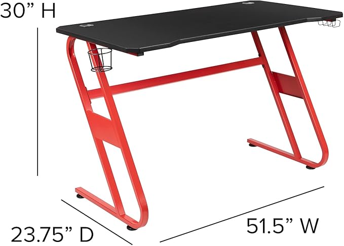 Flash Furniture Fisher Red Gaming Ergonomic Desk
