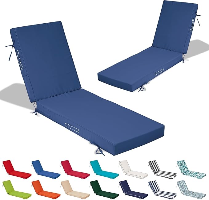 72x21x4in Lounge Cushions for Outdoor Furniture, Outdoor Lounge Chair Cushions