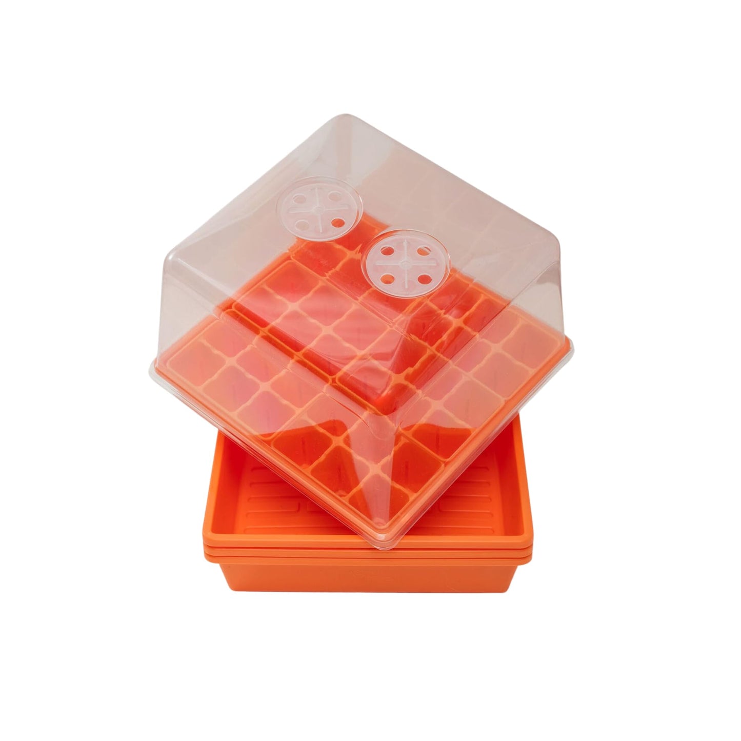 Bootstrap Farmer Countertop Seed Starter Kit in Orange, Reusable 1010 Tray Bundle with Inserts and Humidity Dome
