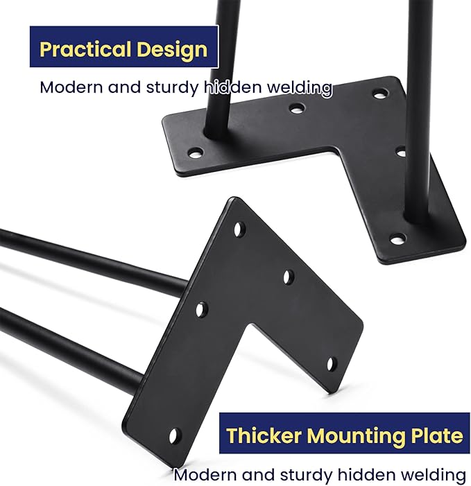 SMARTSTANDARD 7 Inch Heavy Duty Hairpin Furniture Legs, Metal Home DIY Projects