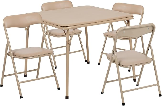 Flash Furniture Mindy Kids 5-Piece Folding Square Table and Chairs Set