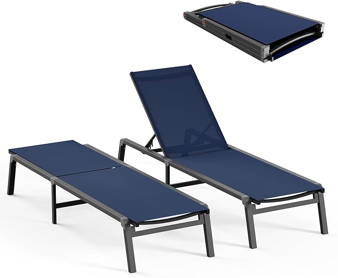 Ciokea Patio Chaise Lounge Chair, Foldable Lounge Chair