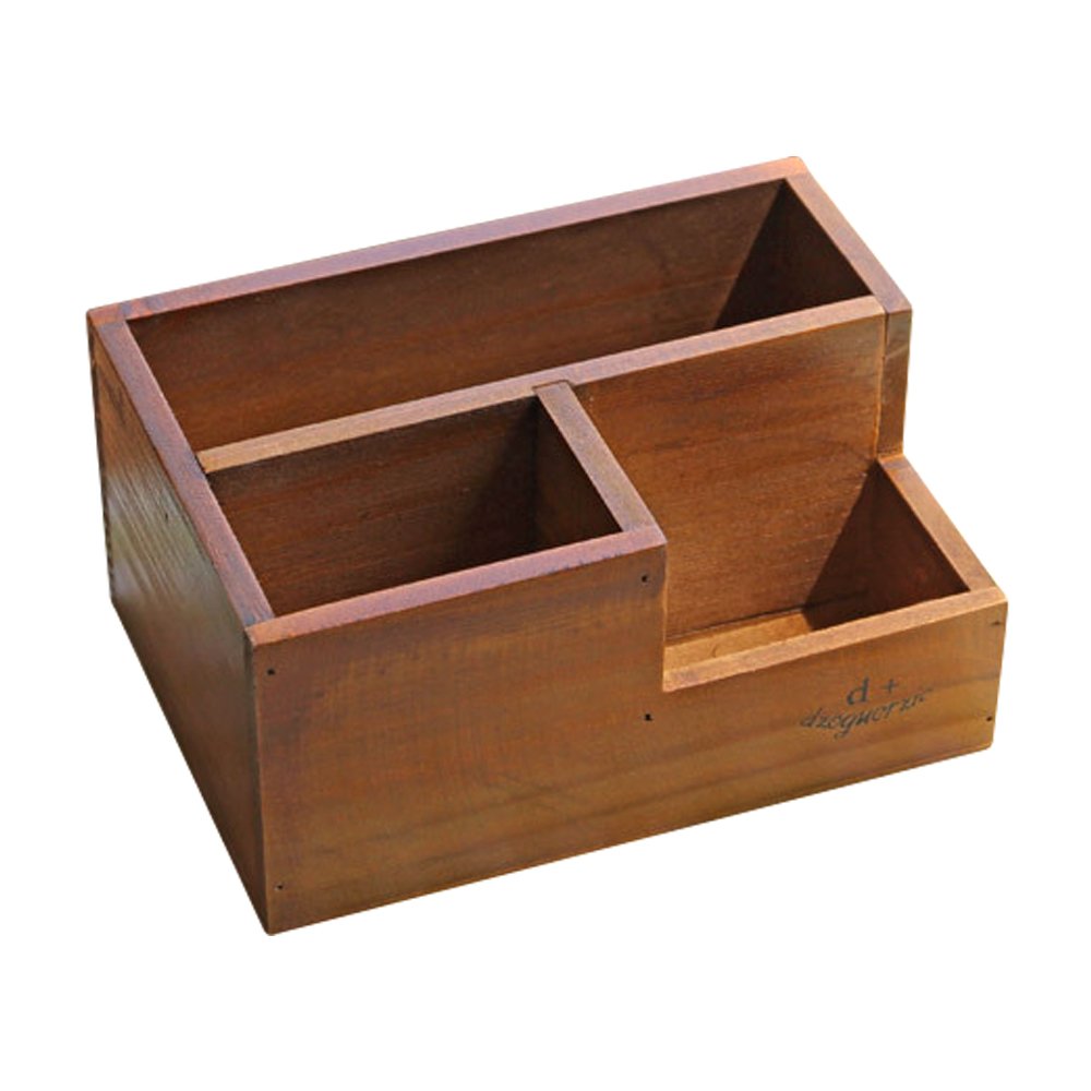 LSHCX Wooden Succulent Flower Planter Box Desk Organizer Pencil Holder